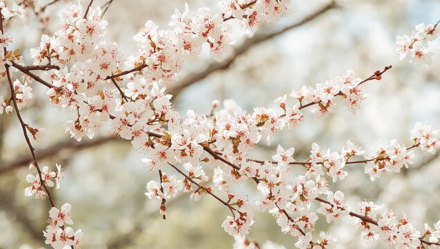 Cherry blossom background with delicate white flowers, ideal for editorial headers