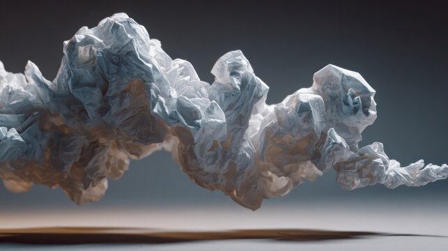 Abstract paper cloud effect with layered textures and soft shadows creating a floating 3d paper art atmosphere for creative digital backgrounds and modern graphic design projects