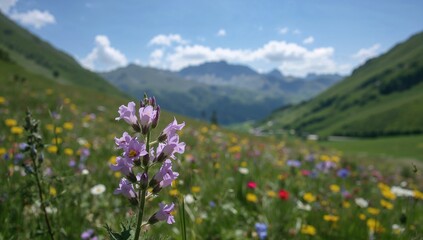 Obraz premium Flora thriving in high mountain grasslands