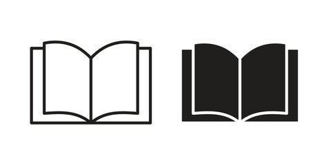 Book open icon pictogram in trendy outline style. icon, sign or symbol.