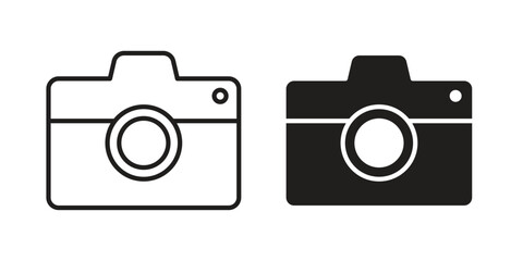 Camera icon pictogram in trendy outline style. icon, sign or symbol.