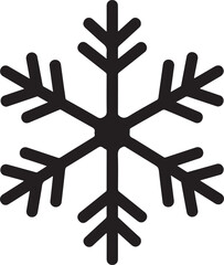 Elegant Snowflake Icon in Black and White for Winter Designs