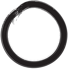 Enso circle drawn with black paint brush, representing enlightenment and zen