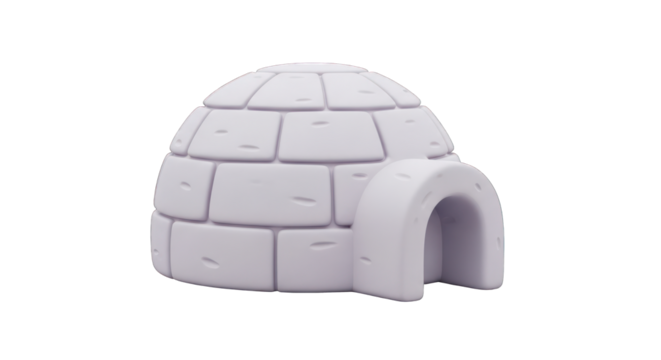 3D Render of a Light Purple Igloo with Stone-like Texture.