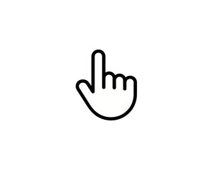 Obraz premium Illustration of a hand with the index finger pointing upwards on a white background in a simple line drawing