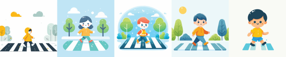 Kids crossing the street