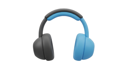 Two-Tone Headphones: Gray and Blue Audio Device.
