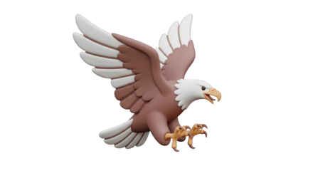Cartoon Eagle in Flight with Claws Extended.