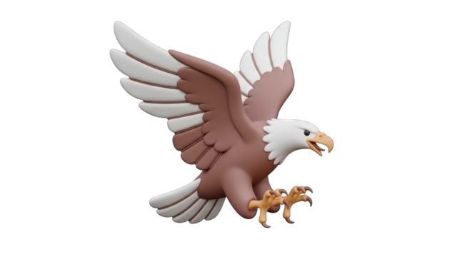 Cartoon Eagle in Flight with Claws Extended.