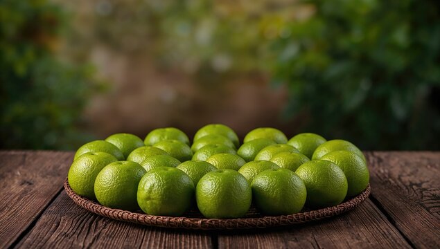 Green oranges displayed for sale in a market, fresh produce option, agricultural awareness