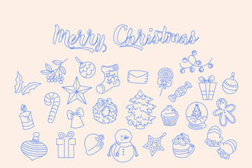 New Year's set of elements