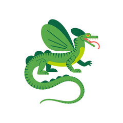 Fototapeta premium A green basilisk illustration vector style