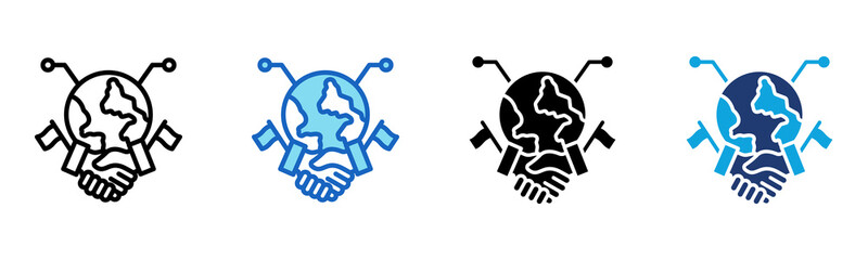 Digital Diplomacy Icon Multi Style Vector Illustration