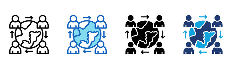 Global Connection Icon Multi Style Vector Illustration