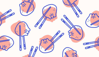 Cute dumpling pattern background vector design