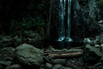 Hidden waterfall in the forest