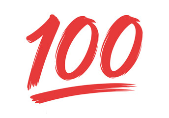 Red 100 Percent Score Emoji Graphic: Perfect, Success, Full Marks, and Excellent Vector.