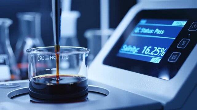 Laboratory Analysis Dark Liquid Testing with Precision Instruments.