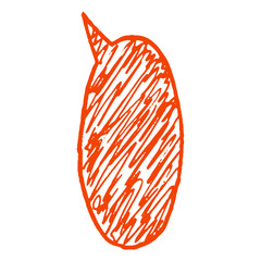 Cute kids drawing with colored sketch borders, naive fun symbol. Crayon texture, text box chalkboard element, dialog space.