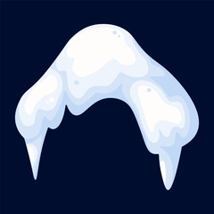 Vector image of snow caps, snow ice, and frozen icicles. Snow element for your winter Christmas and New Year designs.