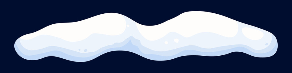 Vector image of snow caps, snow ice, and frozen icicles. Snow element for your winter Christmas and New Year designs.