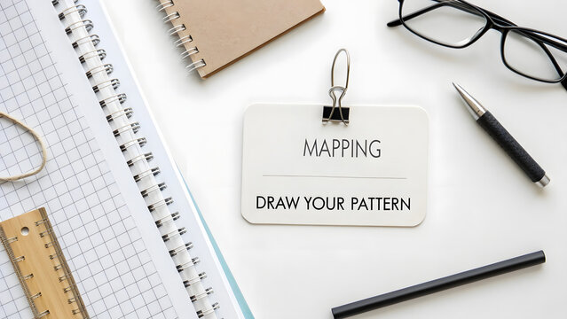 Desk layout with mapping label for pattern drawing - Powered by Adobe