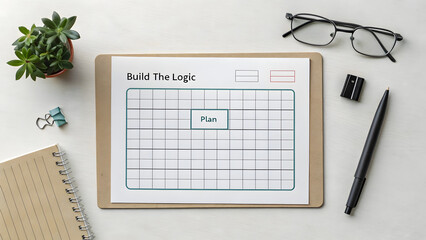 Document with plan grid diagram used for build process