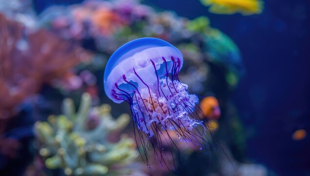 A detailed close-up of a cassiopea andromeda jellyfish, showcasing its intricate features and textures, marine life study