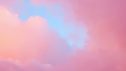 Obraz premium Pastel sky with soft clouds in pink and blue hues, a dreamy background