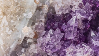 Unrefined amethyst quartz stones in shades of purple, suitable for mineral collection or decorative use