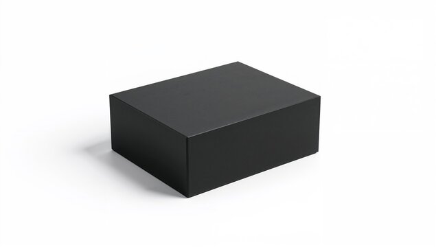 Solid black box against a white backdrop, minimalistic design for modern UI applications