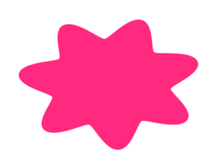 Pink abstract starburst blob shape