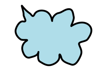 Hand drawn light blue abstract cloud speech bubble