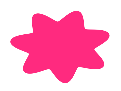 Pink abstract starburst blob shape