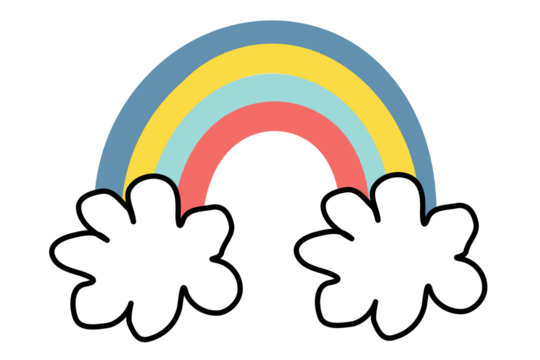 Cute hand drawn rainbow