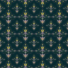 Arabian ethnic tribal fabric pattern is adapted from ancient paintings, transformed into a timeless textile ethnic design. The ethnic Green tones create a classic and perfect balance, contrasting wit