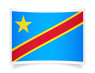 Democratic republic of the congo paper flag 3d illustration. Paper flag of congo dr transparent png