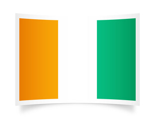 Cote divoire paper flag 3d illustration. Paper flag of ivory coast transparent png