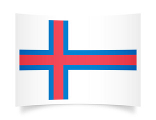 Obraz premium Faroe Islands paper flag 3d illustration. Paper flag of Faroe Islands transparent png