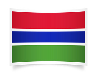 Gambia paper flag 3d illustration. Paper flag of Gambia transparent png