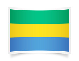 Gabon paper flag 3d illustration. Paper flag of Gabon transparent png