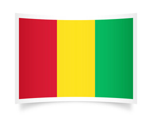 Fototapeta premium Guinea paper flag 3d illustration. Paper flag of Guinea transparent png