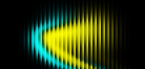 Stunning abstract background with vibrant cyan and yellow stripes radiating light for modern design projects and digital art visuals with elegant style