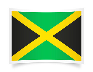 Jamaica paper flag 3d illustration. Paper flag of Jamaica transparent png