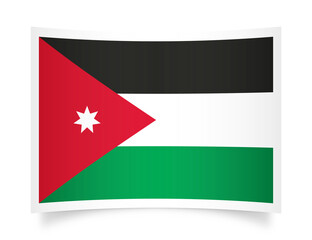 Jordan paper flag 3d illustration. Paper flag of Jordan transparent png