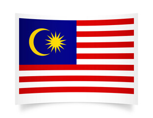 Malaysia paper flag 3d illustration. Paper flag of Malaysia transparent png