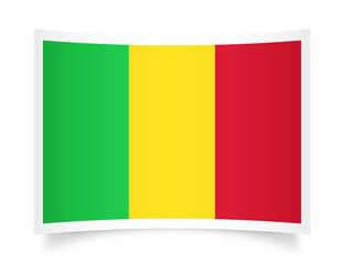 Fototapeta premium Mali paper flag 3d illustration. Paper flag of Mali transparent png