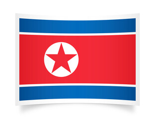 Northern Korea paper flag 3d illustration. Paper flag of Northern Korea transparent png