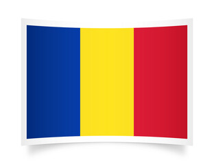 Romania paper flag 3d illustration. Paper flag of Romania transparent png