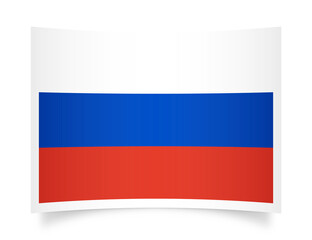 Russia paper flag 3d illustration. Paper flag of Russia transparent png